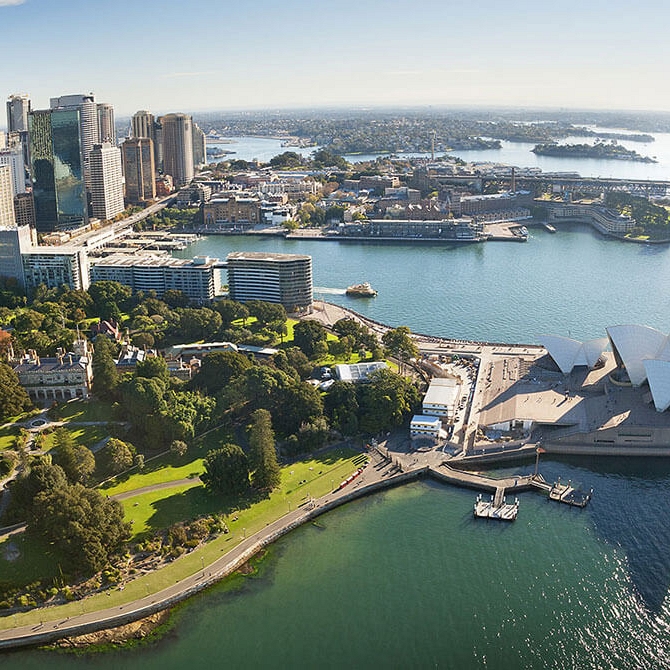 Aerial Over Sydney Harbour - Book Your Australia Vacation - Australia Travel Agency