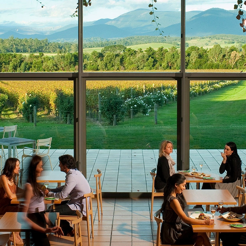 Dining at Domaine Chandon winery in the Yarra Valley, Melbourne, Victoria, Australia