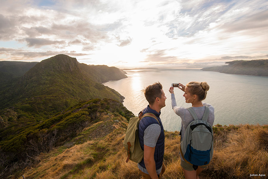 Couple Hiking the Waitakere Ranges in Auckland