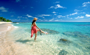 Woman on the Beach at Yasawa Island Resort Fiji