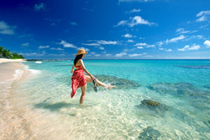 Woman on the Beach at Yasawa Island Resort Fiji