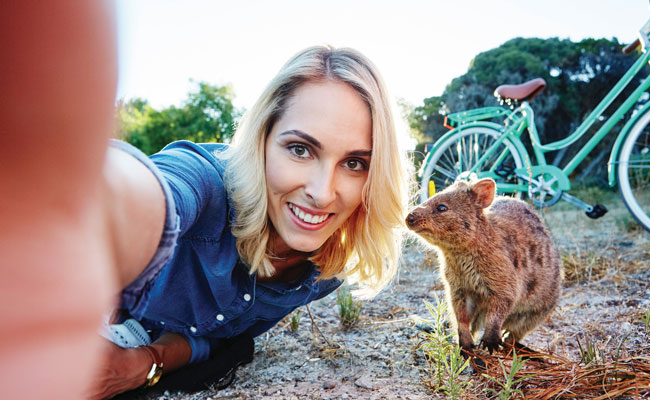A selfie with a quokka - Tourism Western Australia - Australia Family Travel