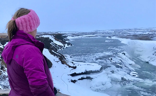 Skalakot Icy Waterfall in Iceland