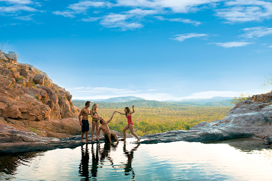 Take a dip in Gunlom Falls in Kakadu National Park.