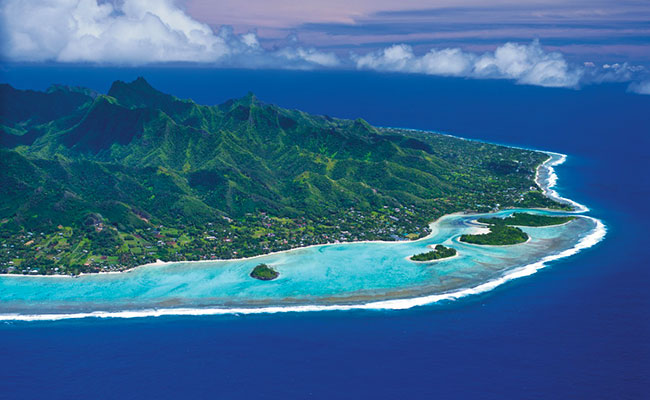 Cook Islands - Book Your Trip - Aerial View of Rarotonga Island and Lagoon
