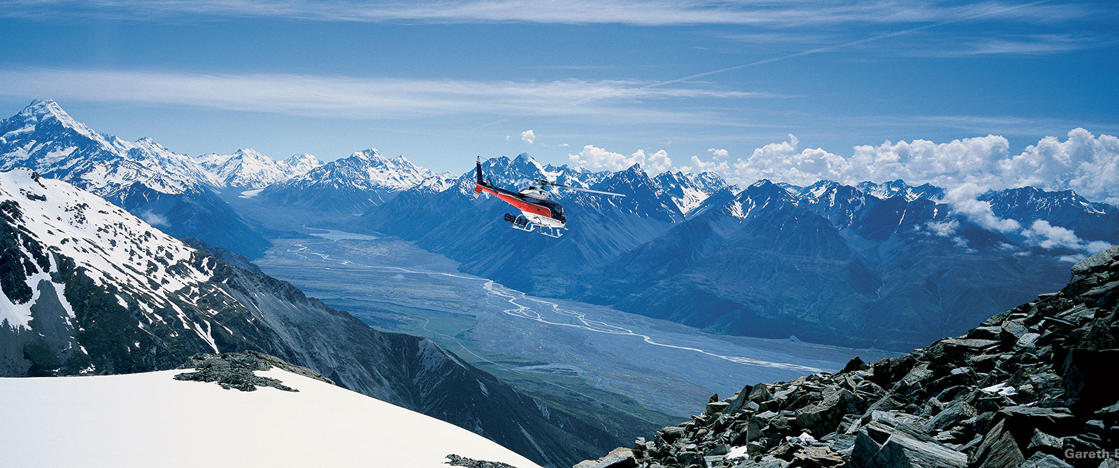 Helicopter Over Mt Cook, New Zealand