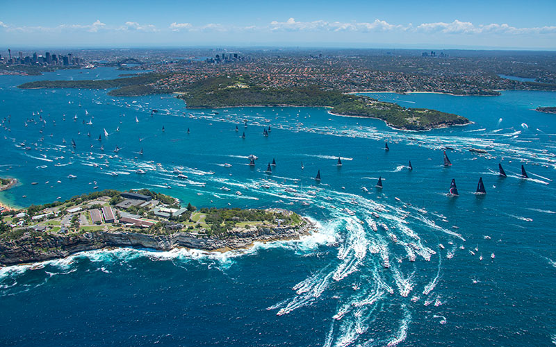 Beginning of the Sydney to Hobart Yacht Race in Australia