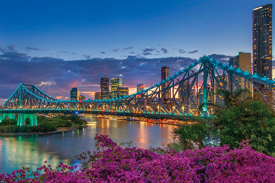 Brisbane, Australia - Story Bridge at Night
