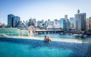 View from the Pool at Sofitel Sydney Darling Harbour
