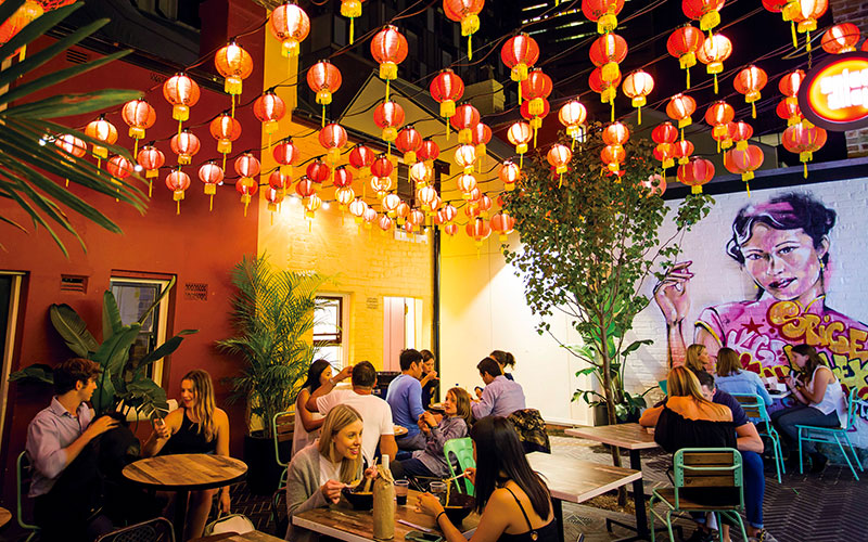 Dining in Spice Alley, Sydney