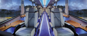 Interior of Grand Pacific Tours' Ultimate Small Group Luxury Coach