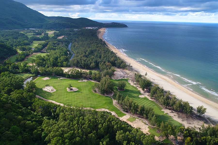 Aerial view of Laguna Lang Co golf course on the Vietnam coast