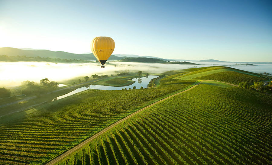 Luxury Australia honeymoon - Hot air balloon over Yarra Valley